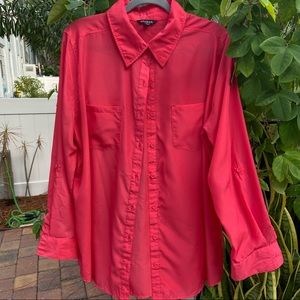 George Pink Shirt Blouse size 1X/16W